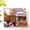 DIY Miniature Loft Dollhouse Kit Lifelike Mini 3D Wooden House Room Handmade Toy with Furniture LED