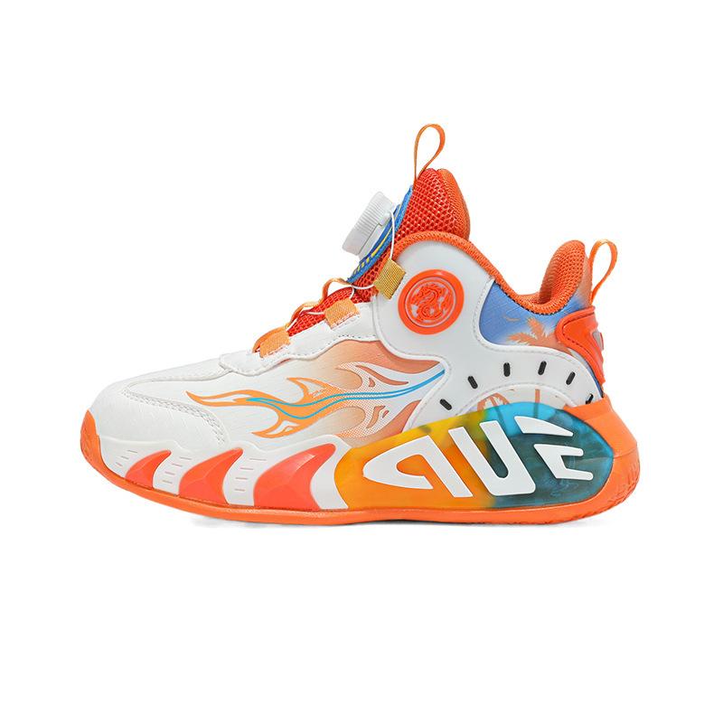 Children's basketball shoes Boys and girls sports shoes Friction sound Four seasons new leather breathable lightweight training shoes