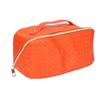 Дорожная косметичка из ПУ кожи, большая вместимость, клетчатая, многофункциональная, водонепроницаемая, оранжевая