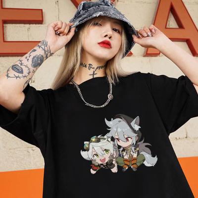 Футболка Bennett and Razor Genshin Impact большого размера с коротким рукавом и принтом из мультфильмов, летние топы, 100% хлопок, новое поступление, женские футболки, свободные