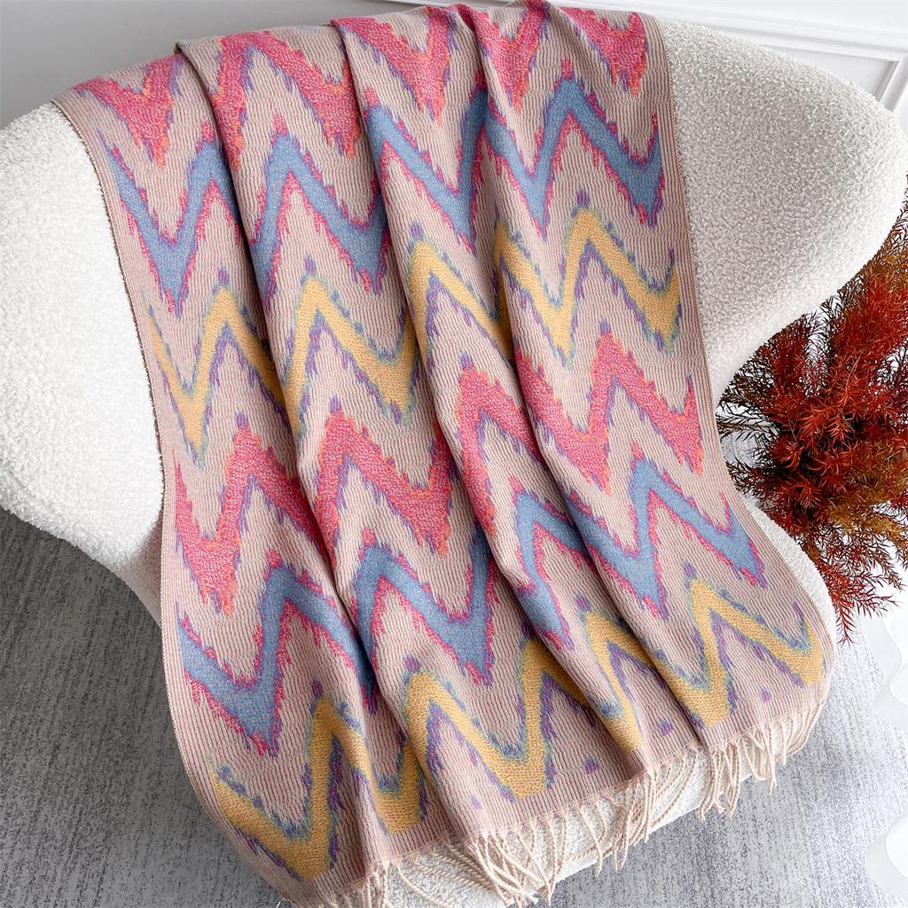 [T818] 96*96cm Square Women Jacquard Scarf Thick Imitation Cashmere Tassel Shawl Winter Warm Neck Hijab Wrap Pashmina Blanket