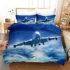 Airplane Duvet Cover Set King Queen Size for Kids Children Teens Aviation Aircraft Sky Bedding Set Polyester Comforter Cover