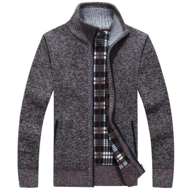 Мужской свитер на молнии, повседневный свитер, большой размер