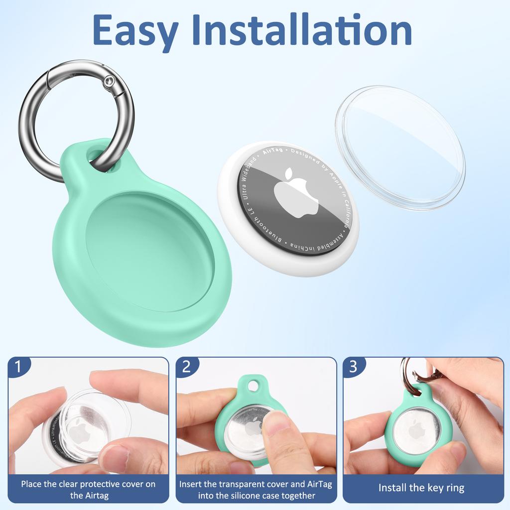 TPU Cover for Apple Air Tag Holder with Keychain Protective Shell Tracker Accessories Anti-scratch Sleeve For Apple Air Tag Case 2