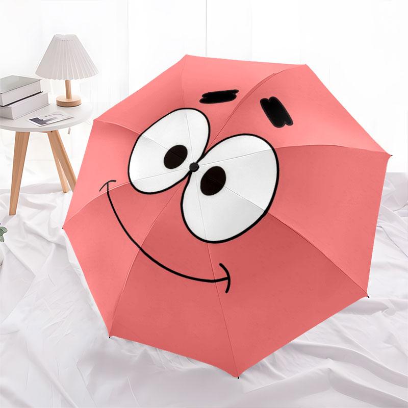 Patrick Star, automatic folding umbrella, portable and foldable design, 8 ribs, a Christmas or birthday gift.