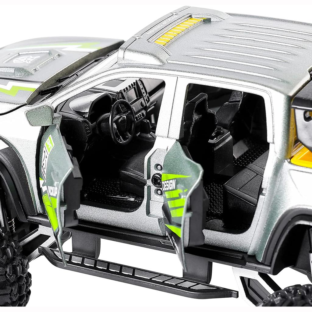 Масштаб 1/24 X-класса 6x6 внедорожные литые металлические модели автомобилей, пикапы-монстры, игрушечная переоборудованная модель автомобиля со звуком и светом для детей от 3 лет и старше