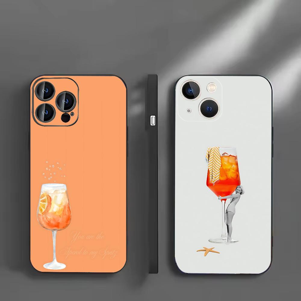 Чехол для телефона Aperol Spritz для iPhone 16,15,14,13,12,11,XS,XR,X,8,7,Pro,Max,Plus,mini Силиконовый Черный Чехол