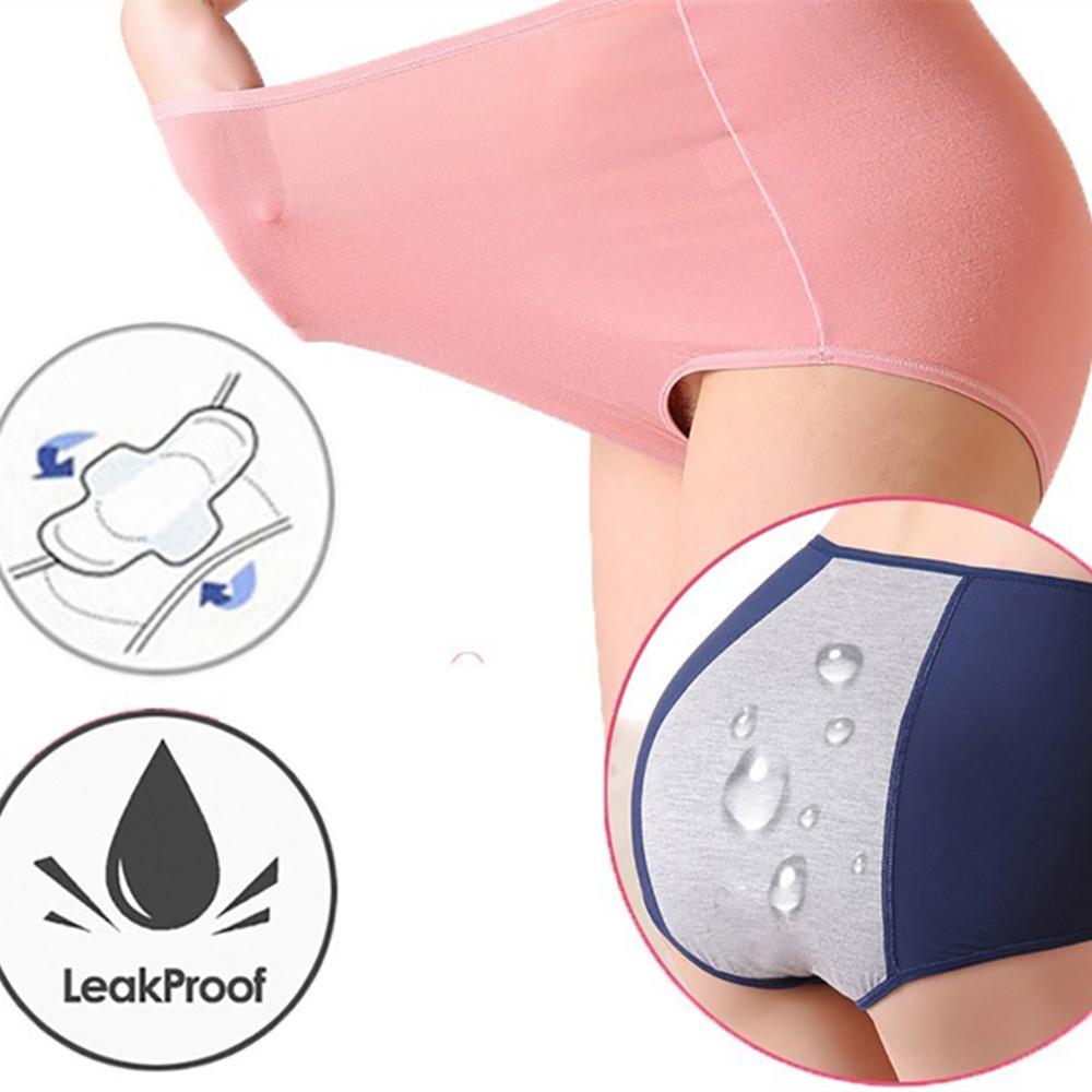 Женские герметичные менструальные трусики, физиологические брюки, нижнее белье, хлопковые водонепроницаемые трусы больших размеров
