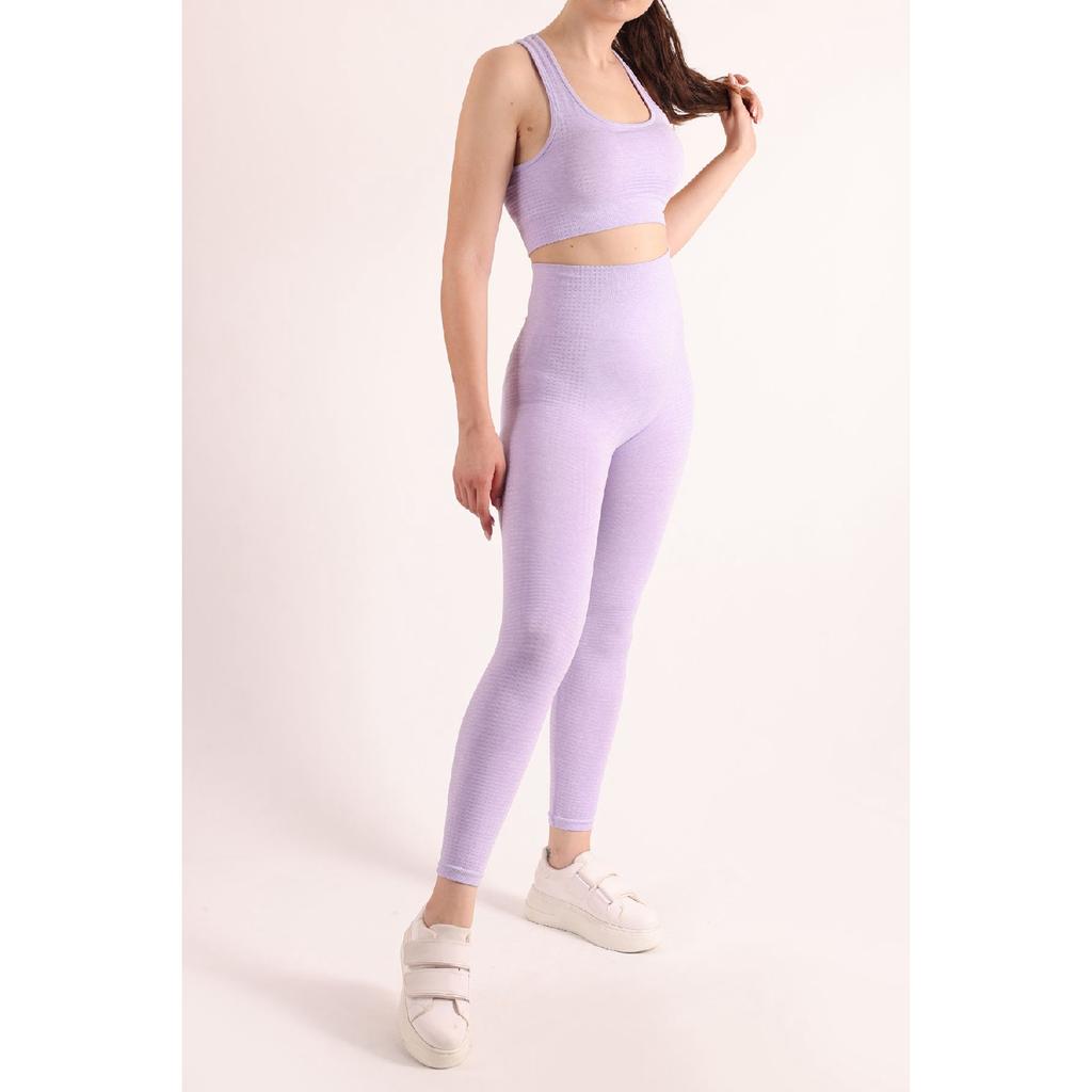 Меланжевый спортивный бюстгальтер и колготки