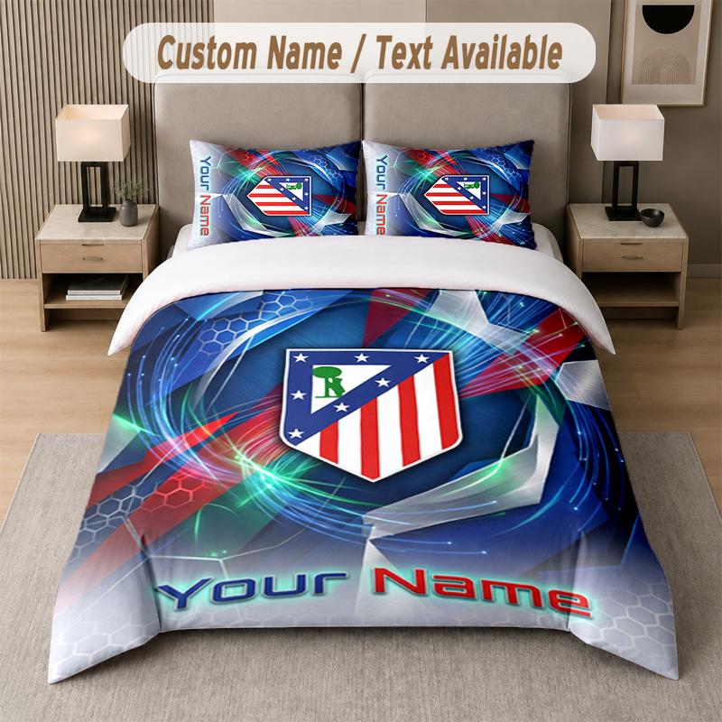 Atletico Madrid Design Bedding Set Custom Text 1 Duvet Cover & 2 Pillow Cases