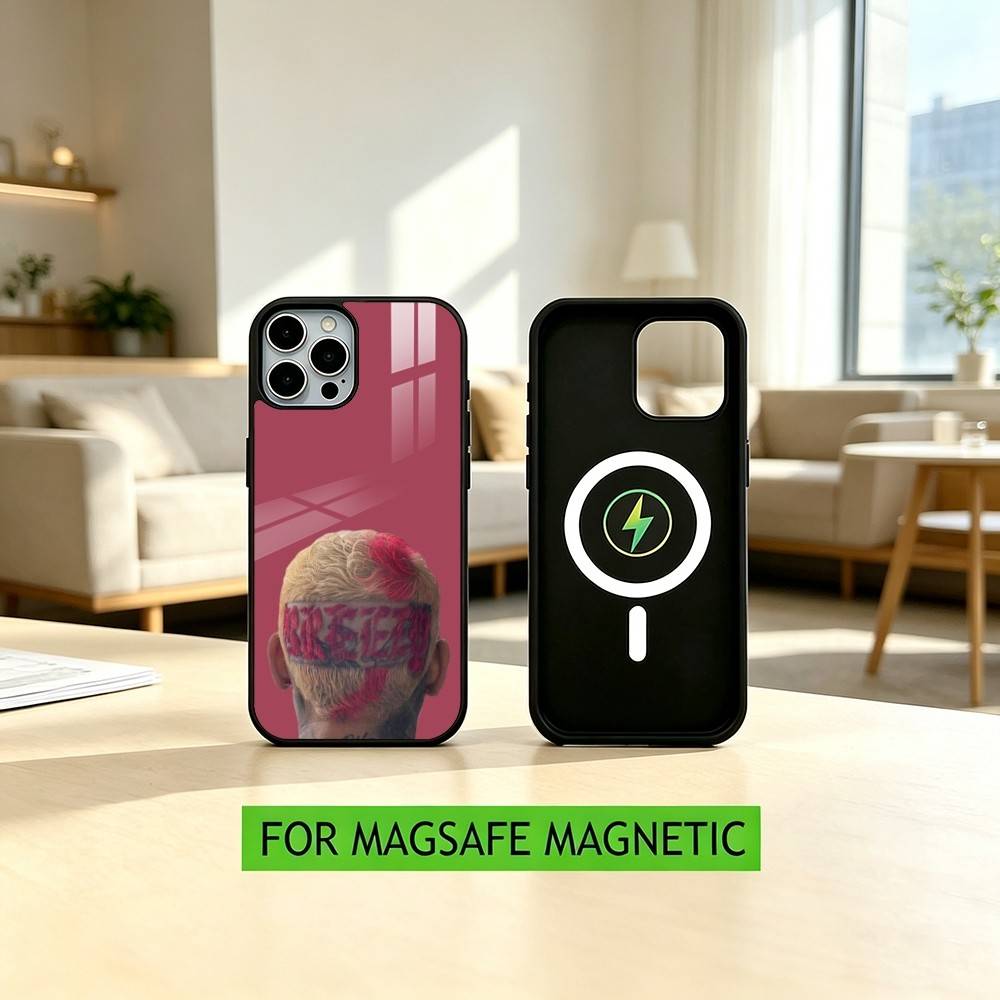Чехол для телефона Singer C-Chris Brown R&B для iPhone17,16,15,14,13,12,11 Plus,Pro Магнитный с Magsafe Беспроводная зарядка