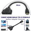 Разветвитель HDMI 1080P с двумя портами, 1 вход 2 выхода, адаптер HDMI Male-Female для ноутбуков, монитора, ТВ-приставки