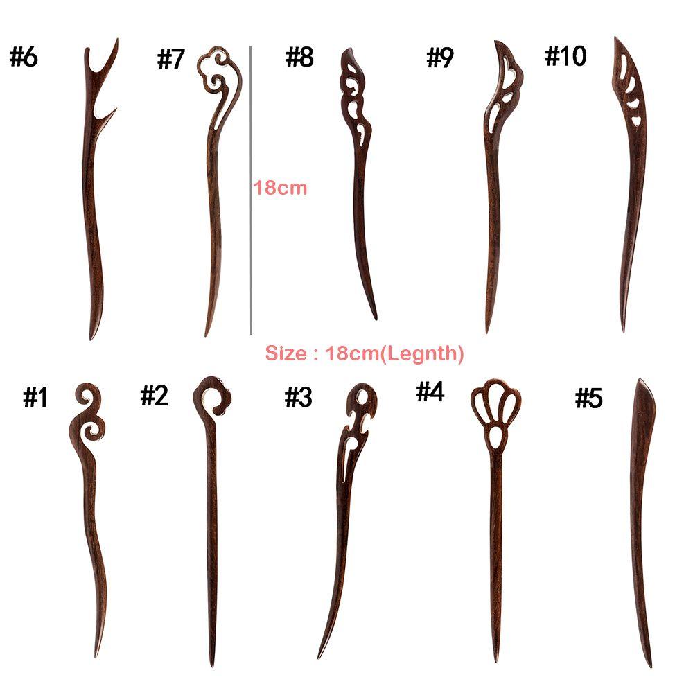 Women Sandalwood Carved Handmade Hairpin Chopstick Hair Stick Styling Tools Hair Accessories