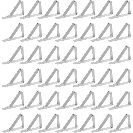42Pcs Tablecloth Clips, Stainless Steel Table Cloth Cover Clamps, Picnic Table Cloth Holder Clips for Outdoor Tablecloths Picnic Restaurant Weddings