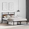 Bed Frame without Mattress Smoked Oak Finish 120 x 190 cm Engineered Wood