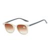 High Quality Large Framed Square Tea Colored Reading Sunglasses Women'S Men'S Lightweight Comfortable Eyeglasses 0 To +4.0