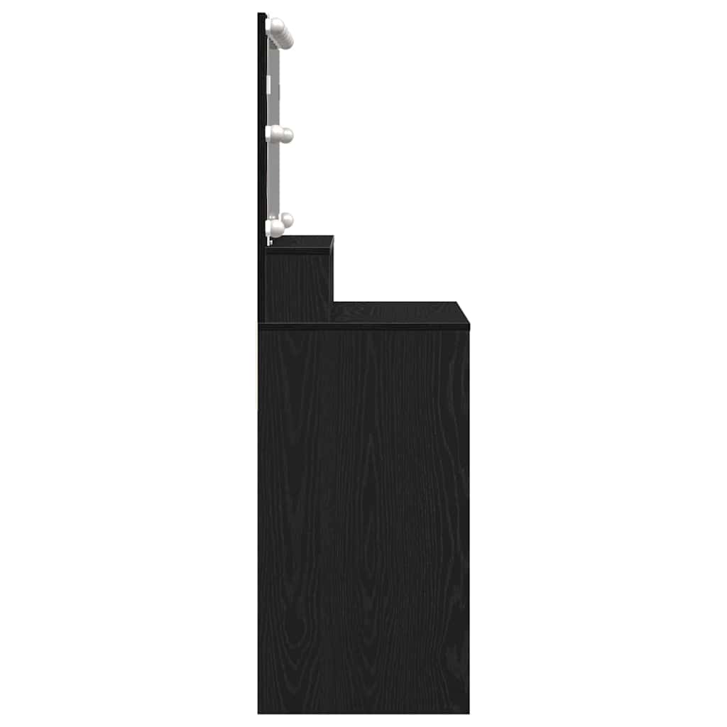 Makeup Table with Shelf Black Oak Effect 80 x 41 x 134.5 cm