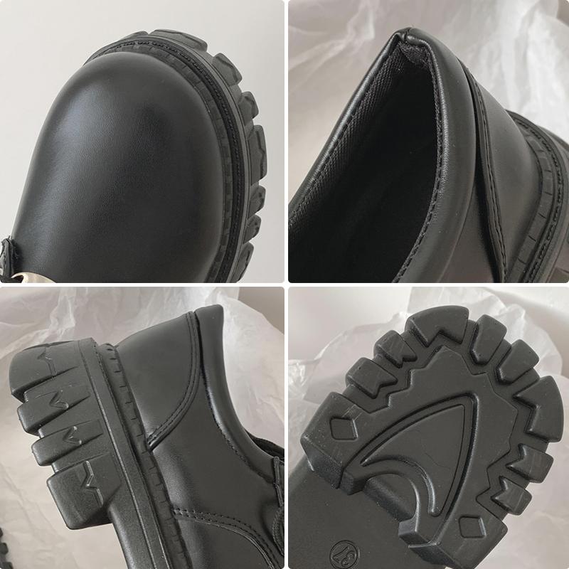 Модные Rimocy Классические черные туфли Оксфорды на платформе для женщин Весна Осень Повседневные на шнуровке Лоферы Женская мода Нескользящая обувь из ПУ кожи