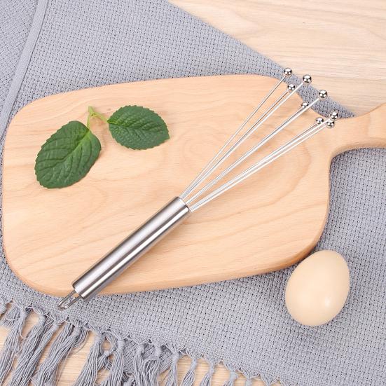 Stainless Steel Wave Bead Whisk Set 10 Inch 12 Inch Rust-proof Comfortable Handle Easy-carry Manual Whisk Kitchen Baking Tools