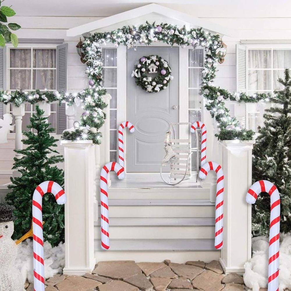 Candy Canes Decor Indoor Outdoor Balloons Candy Cane Stick Christmas Supplies Party Favors