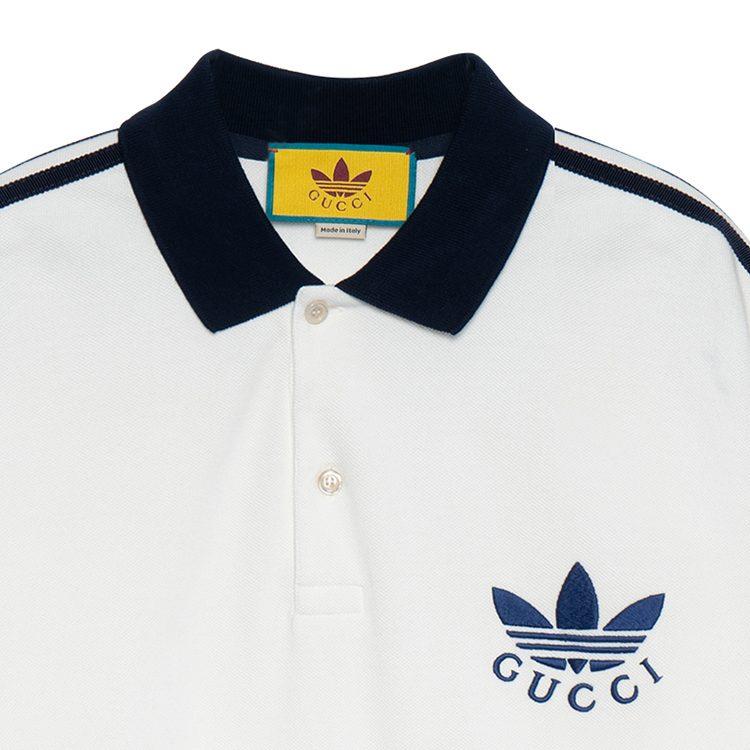 Gucci X Adidas Originals Поло SS23 Мужское Белое 722972-XJEVF-9791