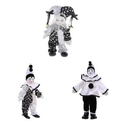 Ручная работа Фарфоровая фигурка клоуна с антикварным дизайном Детализированная проработка и веселое выражение лица Украшение для дома и рабочего стола