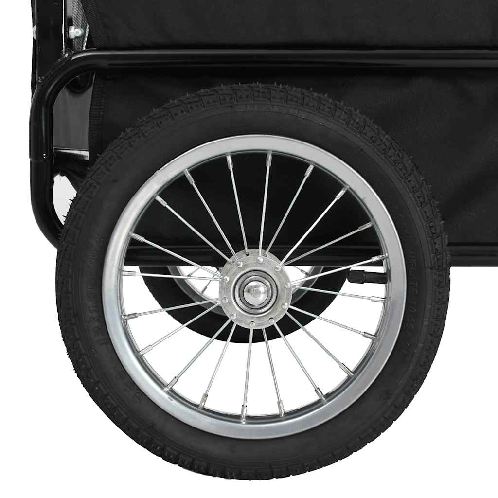 2 in 1 Dog Bicycle Trailer and Stroller Red and Black