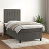 3143122 vidaXL Divan Bed and Mattress Dark Grey 90x200 Cm Velvet
