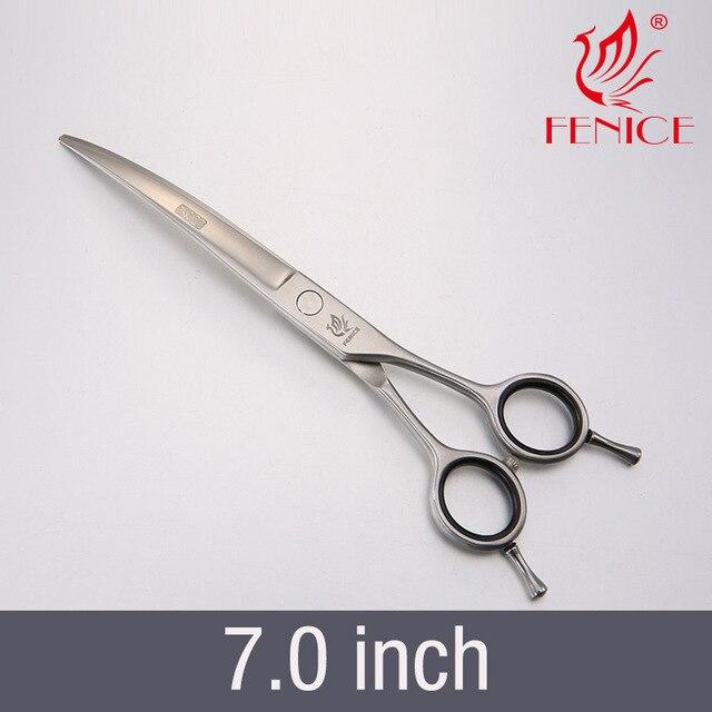 Изогнутые ножницы для груминга животных Fenice 7.0/7.5 для стрижки шерсти собак/кошек Острая ножница из нержавеющей стали