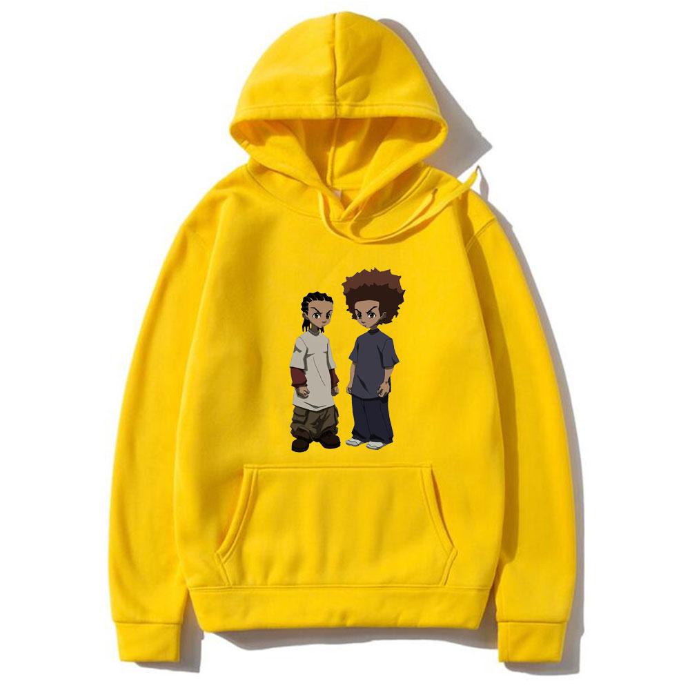 Толстовки с капюшоном The Boondocks Huey and Riley Print Sweatshirts Women Fashion Sweatshirt Harajuku Oversize Hoodie Pullovers Coat