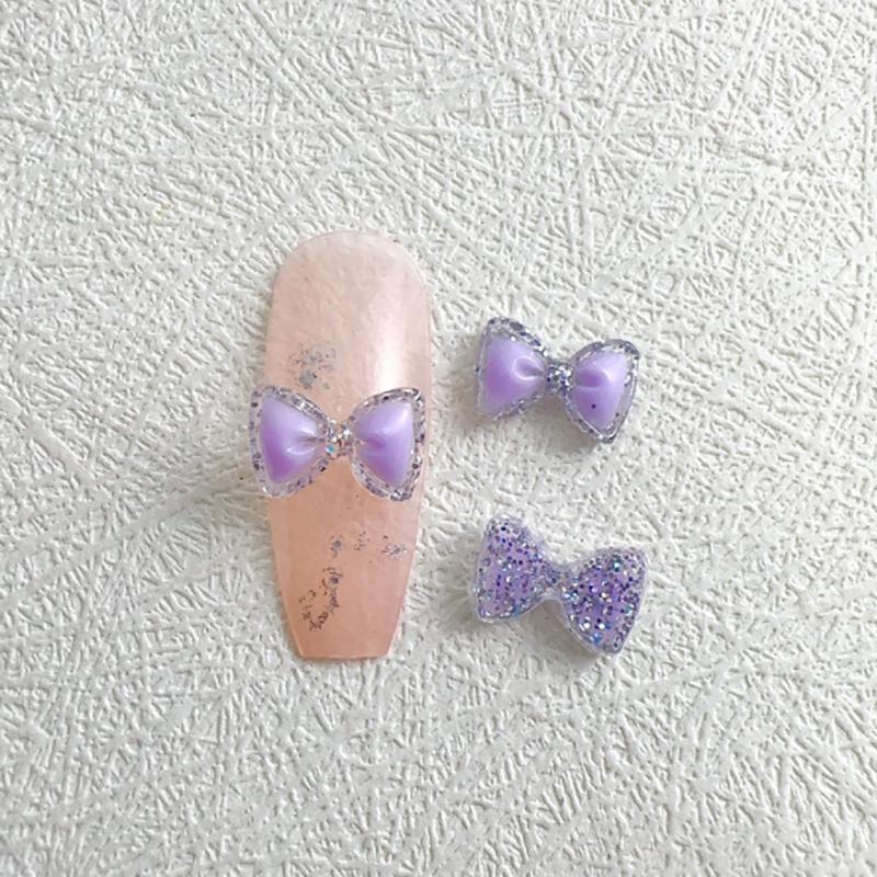 30 шт./пакет Светящиеся Супер Вспышка 3D Бант Ювелирные Изделия для Нейл-Арта Милый Бант Украшение для Ногтей Дизайн Сделай Сам Смола Аксессуары для Нейл-Арта