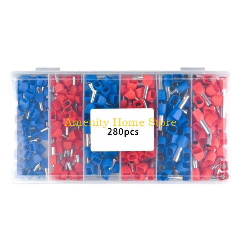 F26C Ferrules Terminals Set Insulated Ferrule Crimps Pin Twin Ferrule Connectors