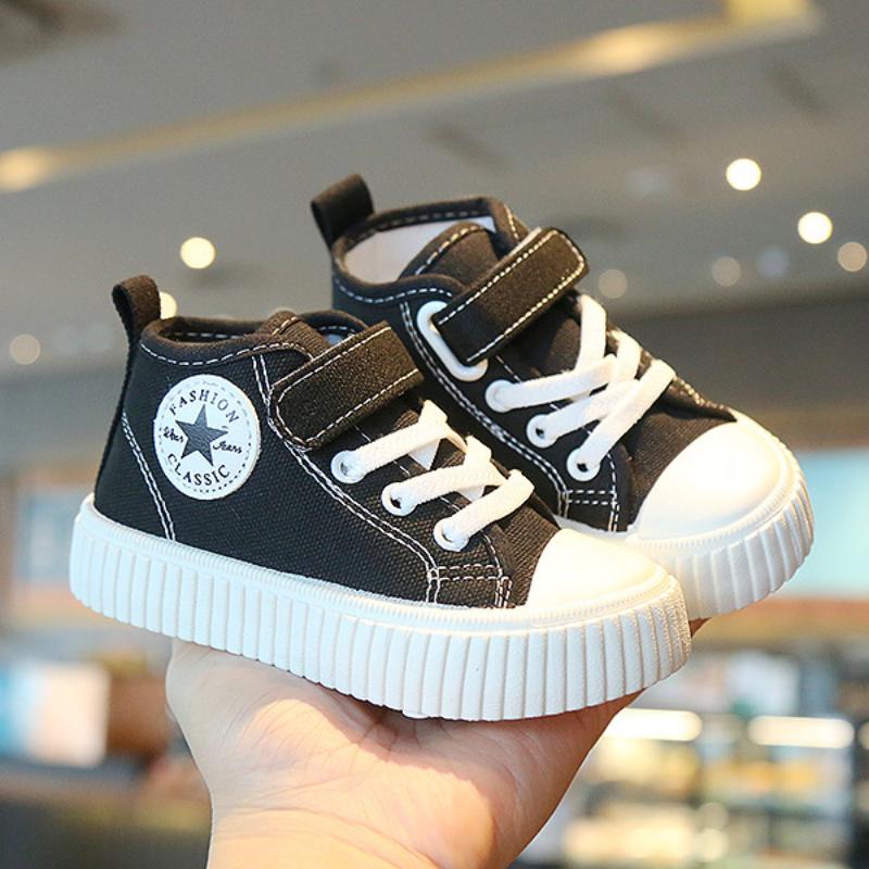 Children's Canvas Shoes High-top Spring and Autumn New Boys and Girls Soft-soled Casual Non-slip Board Shoes