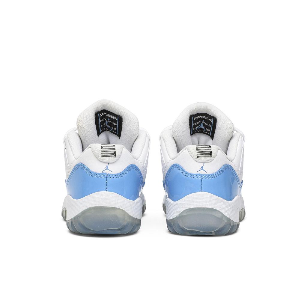 Air Jordan 11 Retro Low BP 'UNC' 2017 (унисекс) Белые / Университетский синий-Черный Детские баскетбольные кроссовки 505835 106