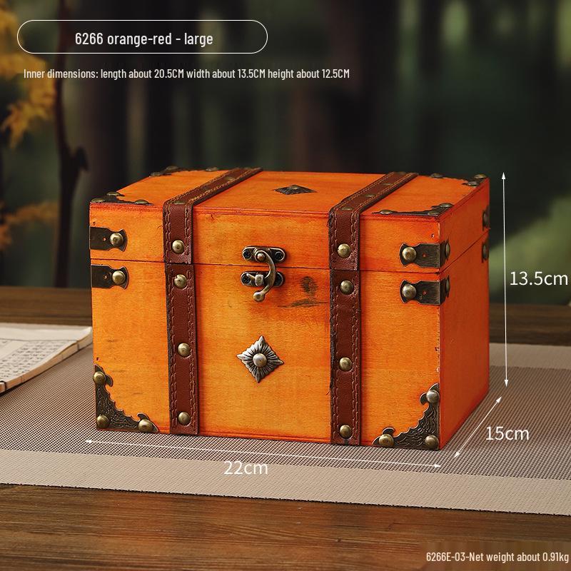 Ретро Деревянная Коробка с Кодовым Замком для Ювелирных Изделий, Хранения Документов и Кинореквизита