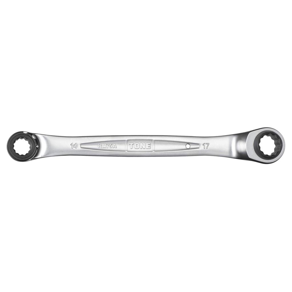 TONE 75 Degree Double Ended Ratchet Box Wrench Hole Width Across Flats 14 X 17 Mm (deep Type) RM75A-1417