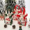 Christmas Velvet Gift Bag Santa Drawstring Bag Candy Apples Handle Bag Christmas Tree Hanging Decoration New Year Christmas Gift