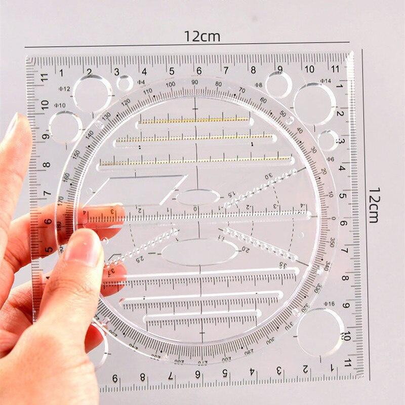 Ruler Set Solid Geometry Ellipse Drawing Icon Ruler Measurement Multifunctional Drawing Construction Architect Tool