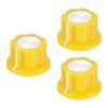 Uxcell 3pcs Potentiometer Knob Set Screw Brass Insert Yellow Volume Controller Rotary Knob for Shaft Pots Guitar Effect Sound Pedal Replacement 1/4"