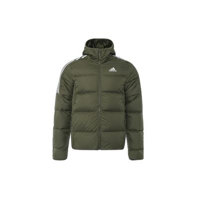 Мужская спортивная куртка Ess Mid D H Jkt Stay Warm с капюшоном, пуховик, цвет: оливковый, GT9138