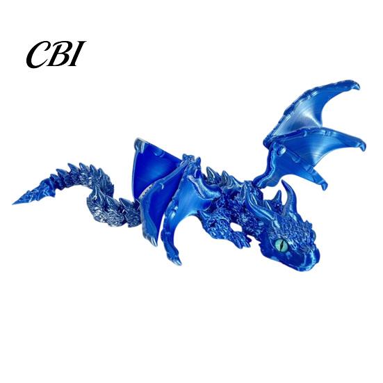 Dragon Sculpture 3D Printed Articulated Figurine with Adjustable Wings and Unique Eyes, Movable Joints for Home Decor Fantasy Gift Lovers Wing Toy