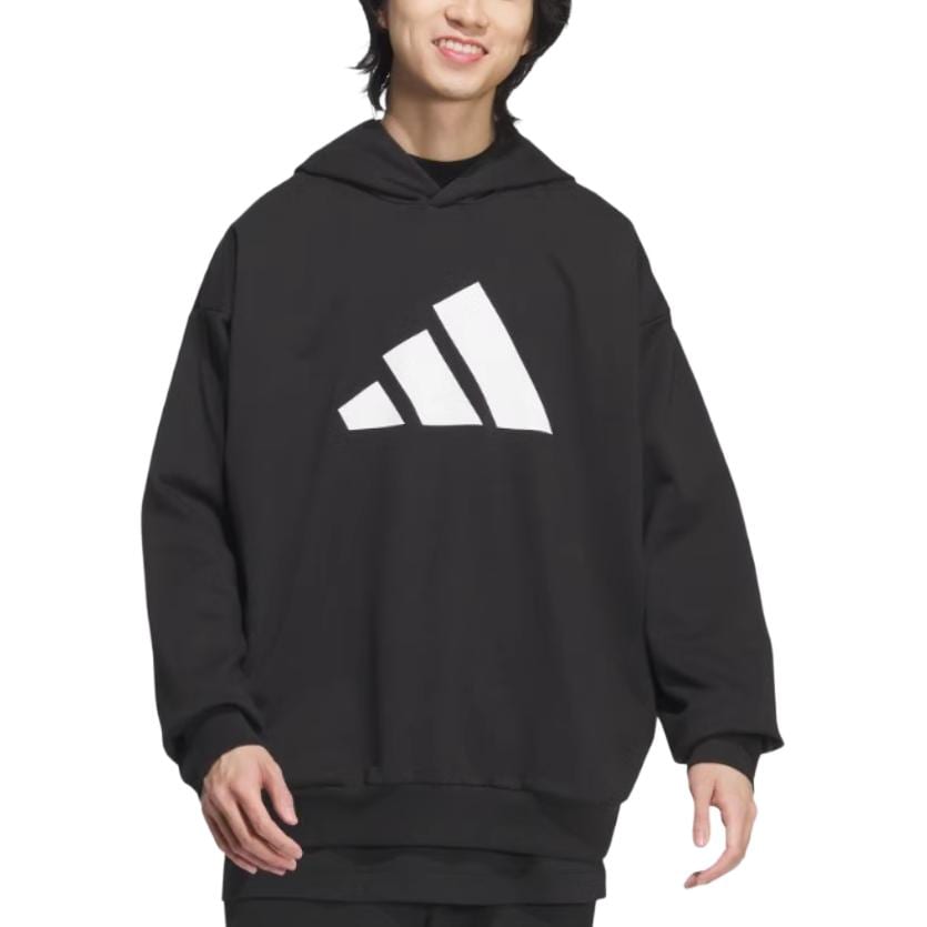 adidas Толстовки Унисекс Черные С Капюшоном Средняя Обычная JN4857