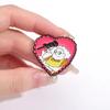 Comedy Anime Enamel Pin Custom Cartoon Character Heart Shape Metal Brooches Lapel Backpack Badge Jewelry Gift For Kids Friends