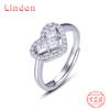 Lindon Classic 925 Sterling Silver Zircon Ring Ladies Jewelry Wedding Promise Party Gift