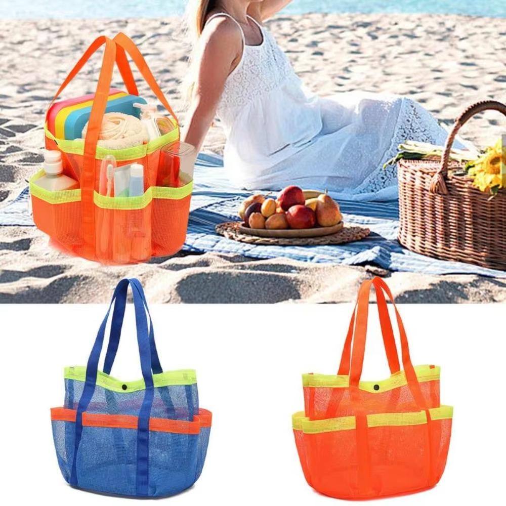 Breathable Mesh Beach Storage Bag Large Capacity Mesh Toiletry Bag Swimming Pool