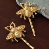 2pcs Jewelry Girls Women Hair Clips Bobby Pins Gold Tone Bumble Bee
