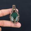 Wonderful Green Jade Gemstone Handmade Pure Copper Wire Wrapped Pendant Jewelry