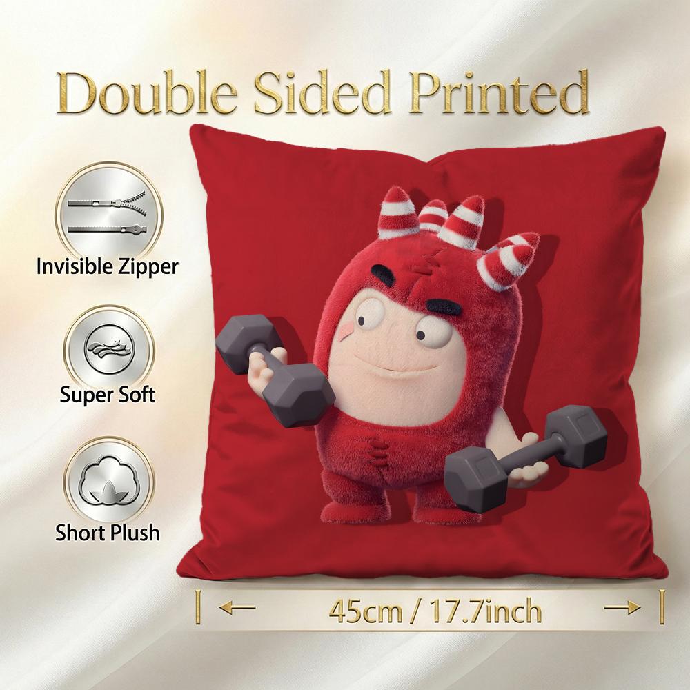 Cartoon Oddbods Cushion Cover Cushion Cover Set 4Pcs 50X50 45X45 40X40 Pillowcase Decorative Sofa Home Decor