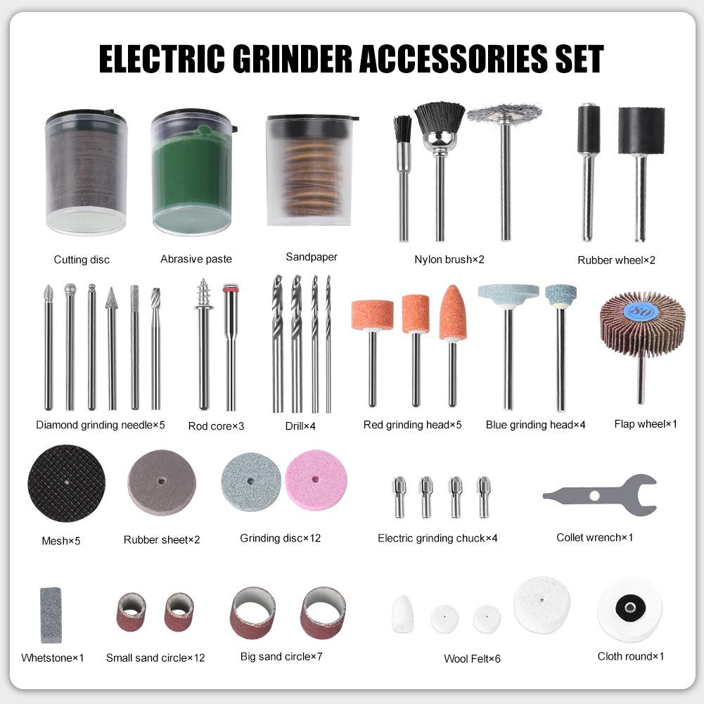 188Pcs Grinding Head Electric Grinding Machine Accessories, Group Set Electric Grinding Head Cutting Grinding And Polishing Combination Grinding Wheel