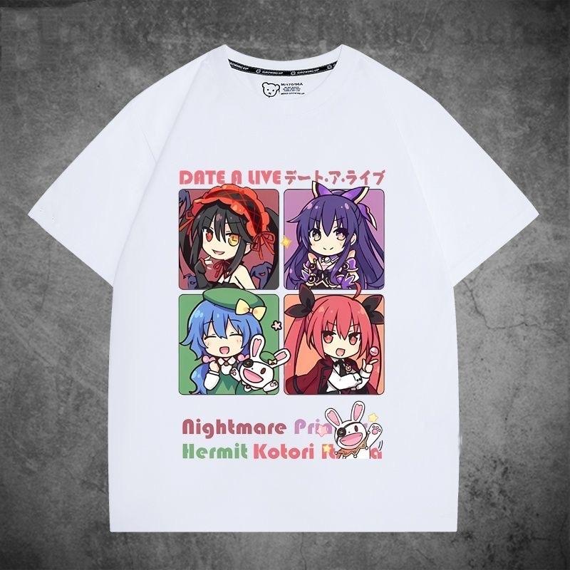DATE A LIVE Футболка Котори Ицука Принцесса-Кошмар Отшельница Мультяшный Принт Футболка Унисекс Женская Летняя Хлопок Короткий Рукав Футболки